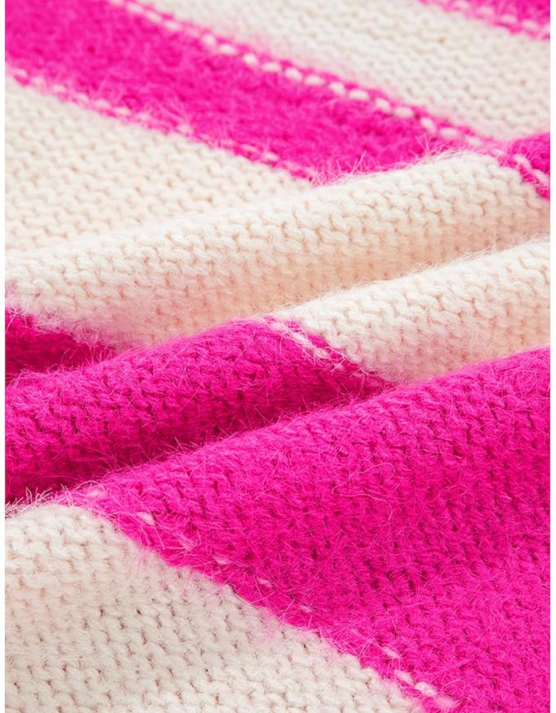 Rose Red I KNOW WAHT I WAT Sequin Letter Graphic Colorblock Loose Sweater