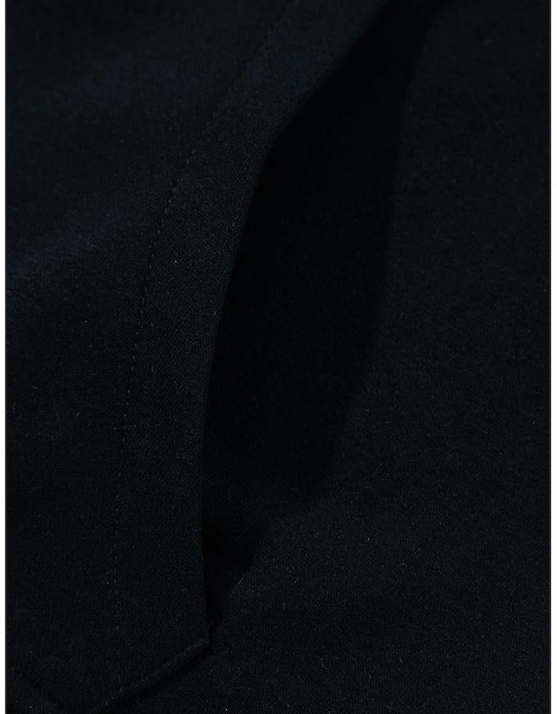Black Quarter Zip Stand Neck Kangaroo Pocket Sweatshirt