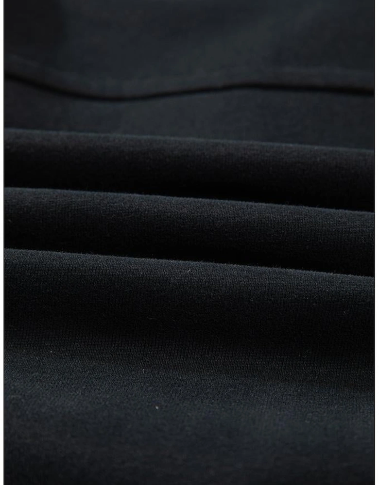 Black Quarter Zip Stand Neck Kangaroo Pocket Sweatshirt