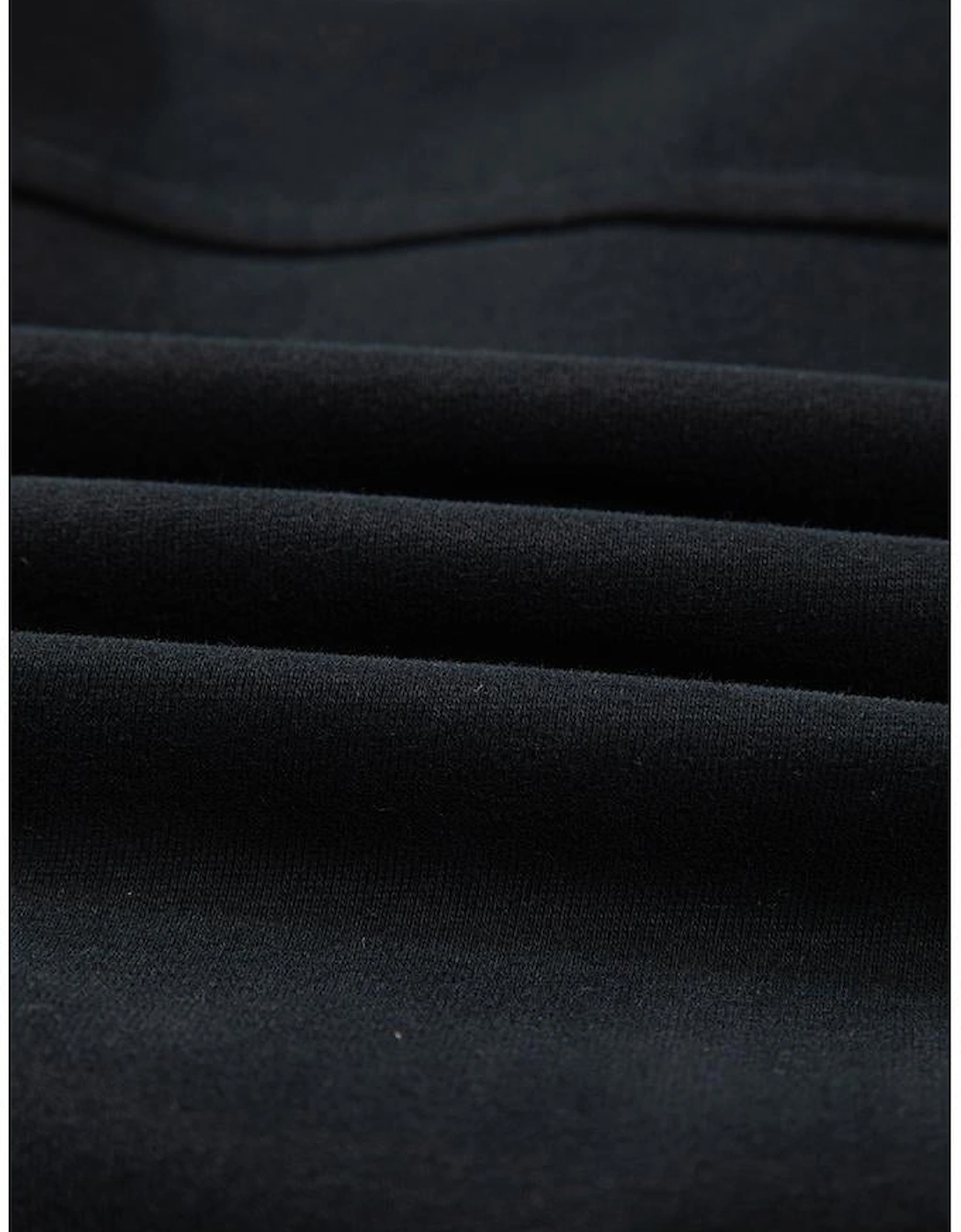 Black Quarter Zip Stand Neck Kangaroo Pocket Sweatshirt