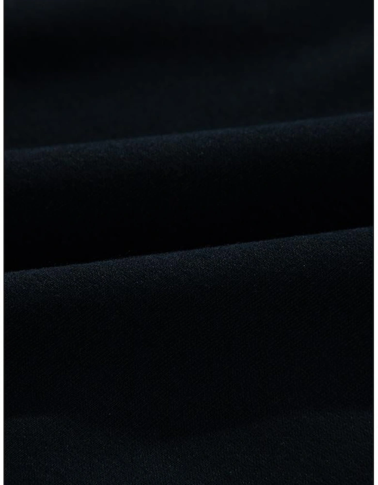 Black Quarter Zip Stand Neck Kangaroo Pocket Sweatshirt