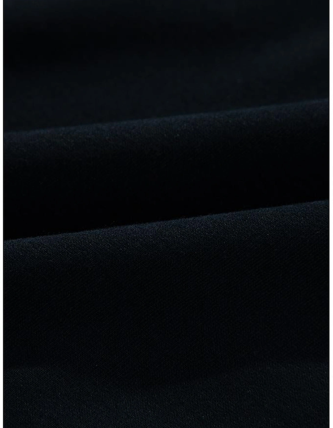 Black Quarter Zip Stand Neck Kangaroo Pocket Sweatshirt