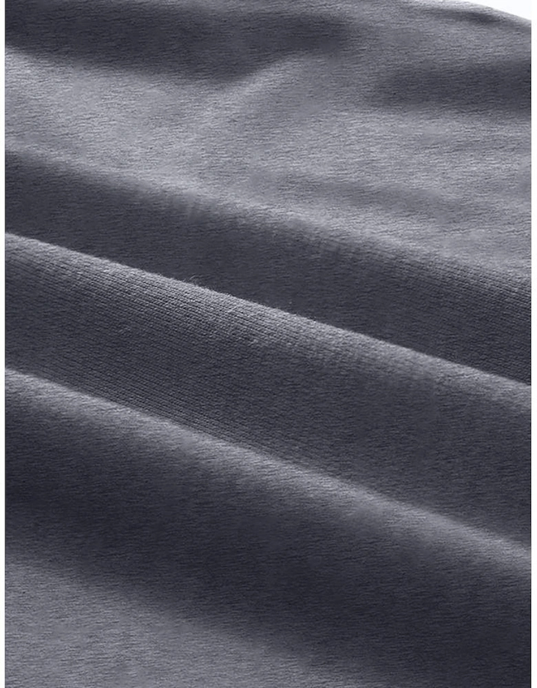 Gray Casual Plain Crew Neck Tee