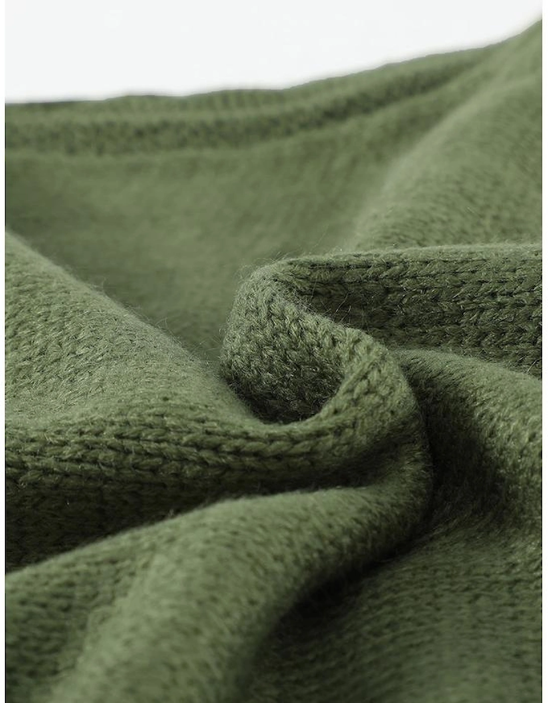 Green Front Pocket and Buttons Closure Cardigan