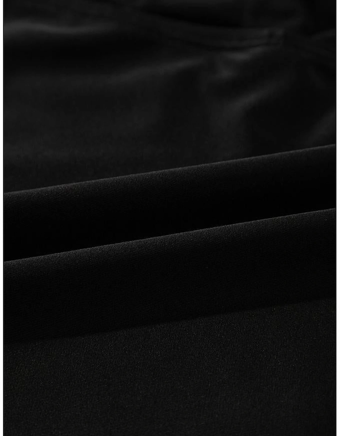 Black Pleated Mesh One Shoulder Bikini Top and Skirts Set, 16 of 15