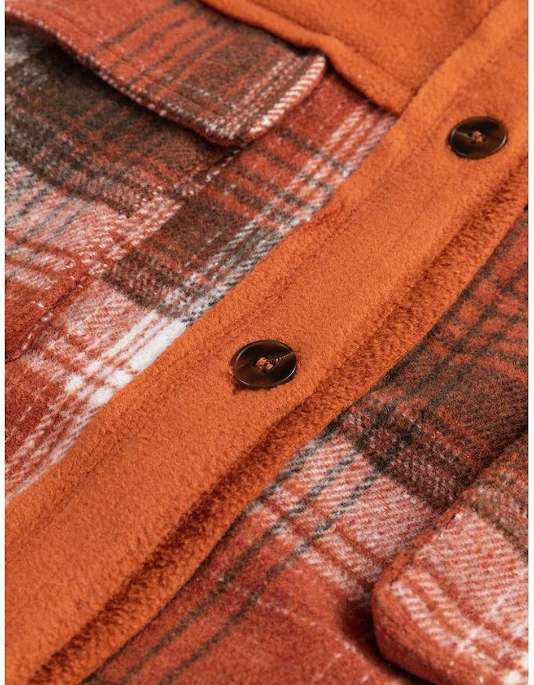 Khaki Colorblock Plaid Pattern Flap Pockets Buttoned Shacket