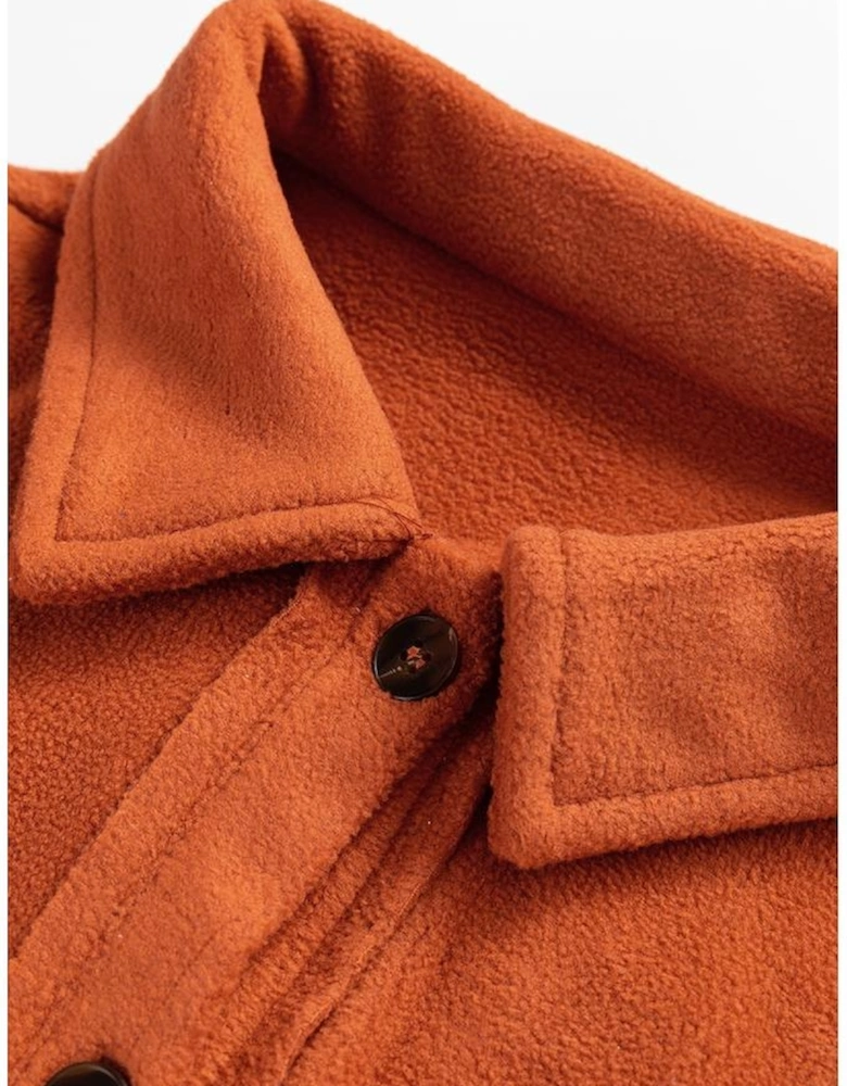 Khaki Colorblock Plaid Pattern Flap Pockets Buttoned Shacket