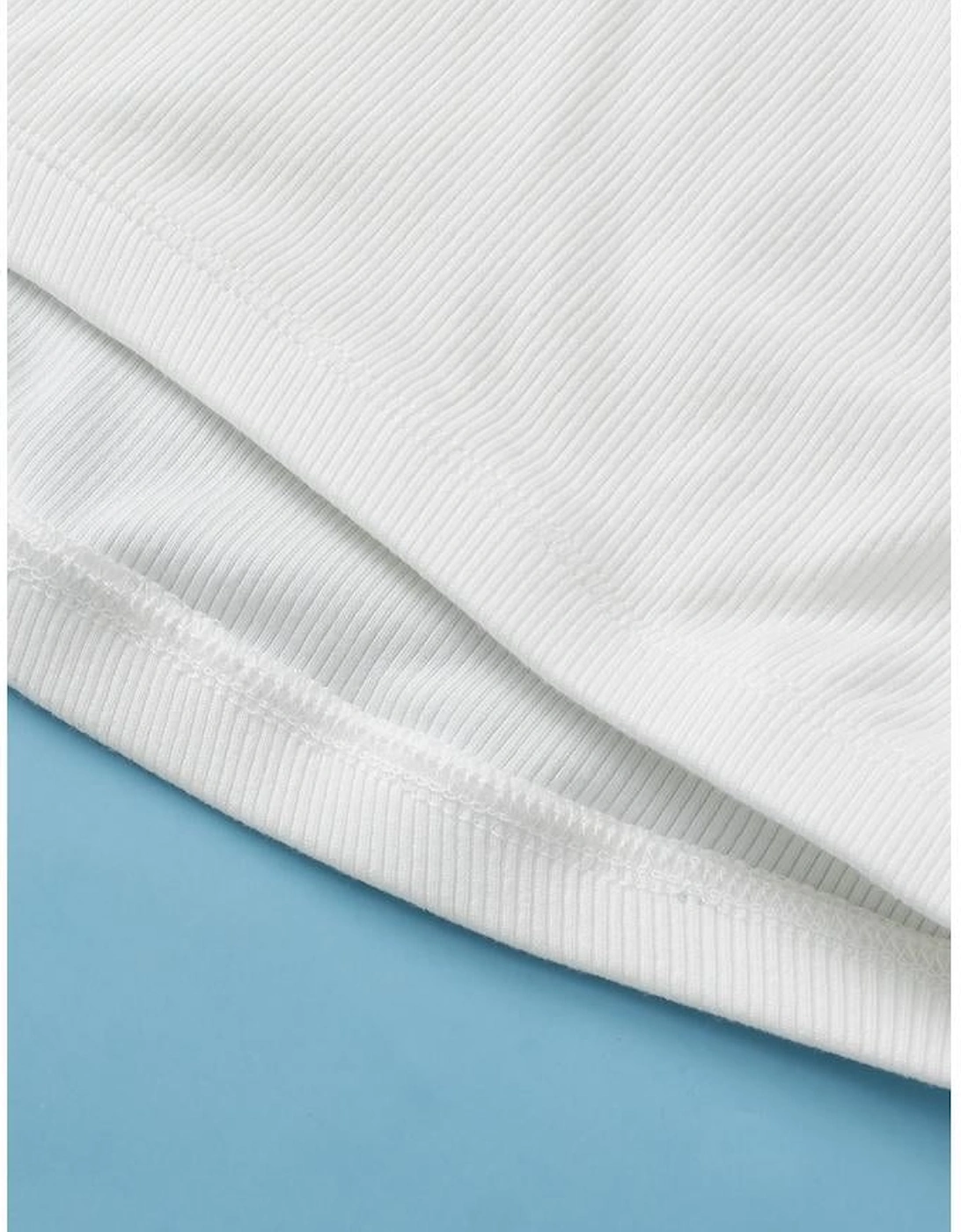 White Athletic Ribbed Cropped Cami Top