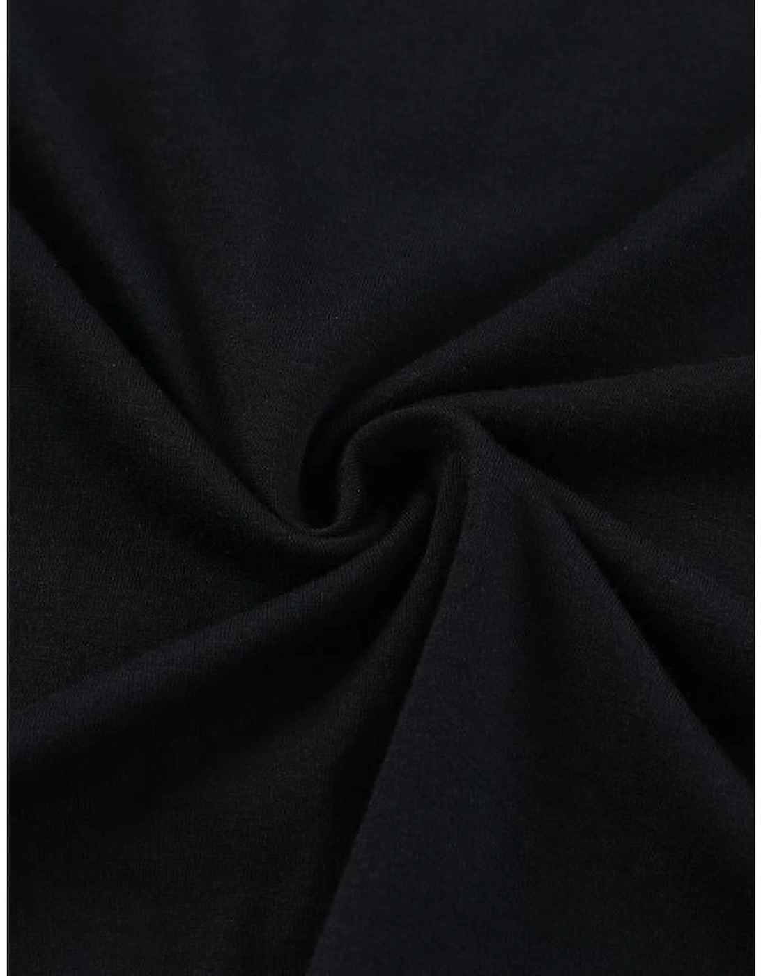 Black Off Shoulder Plaid&Leopard Print Long Sleeve Top