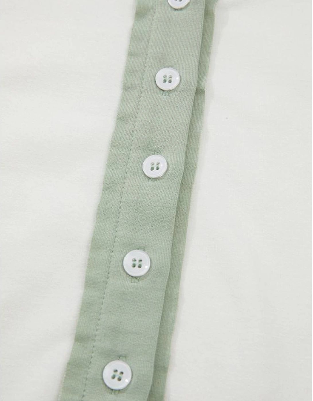 Clearly Aqua Colorblock Raglan Short Sleeve Half Buttons High Low T Shirt