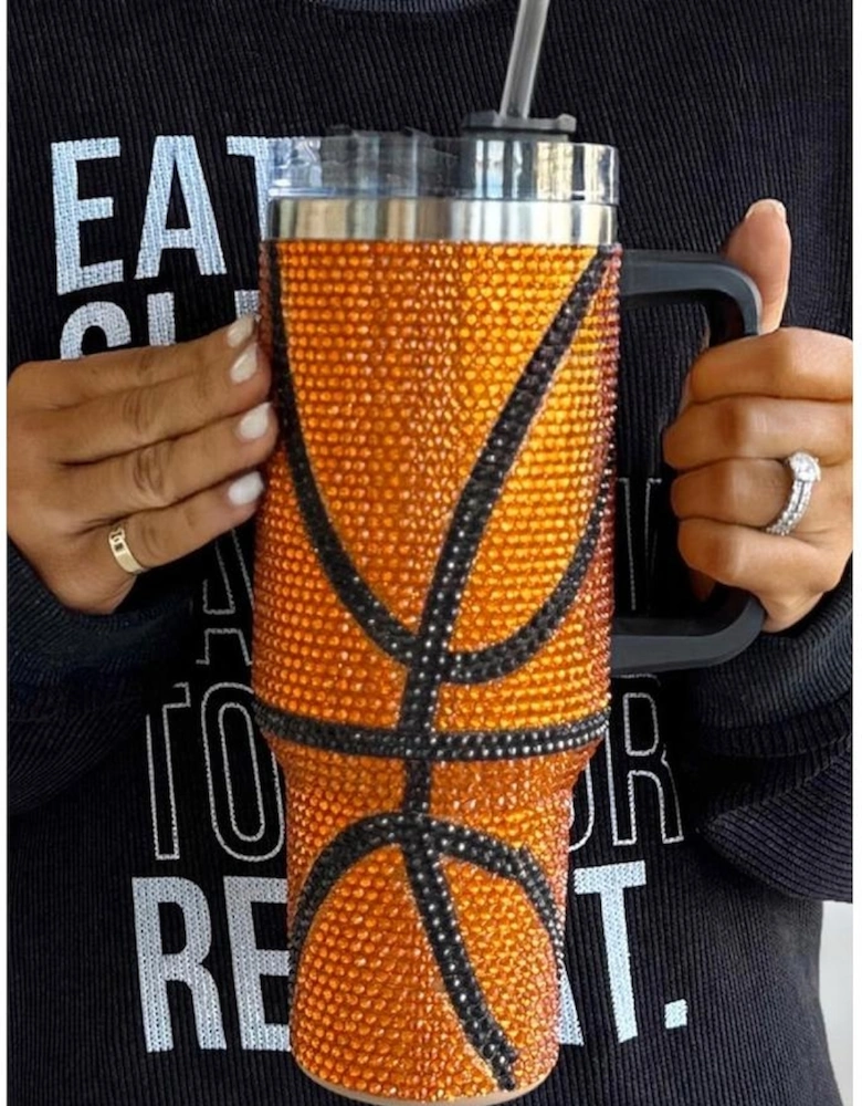 Azura Exchange Chestnut Game Day Basketball Rhinestone Studded 40 Oz Tumbler