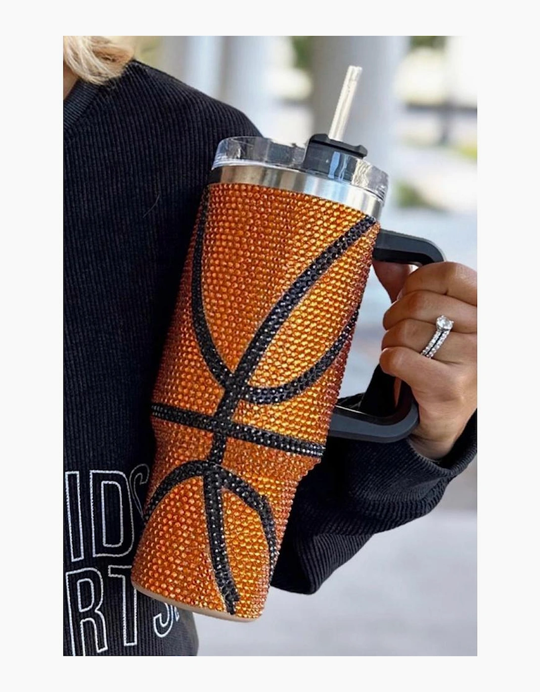Azura Exchange Chestnut Game Day Basketball Rhinestone Studded 40 Oz Tumbler