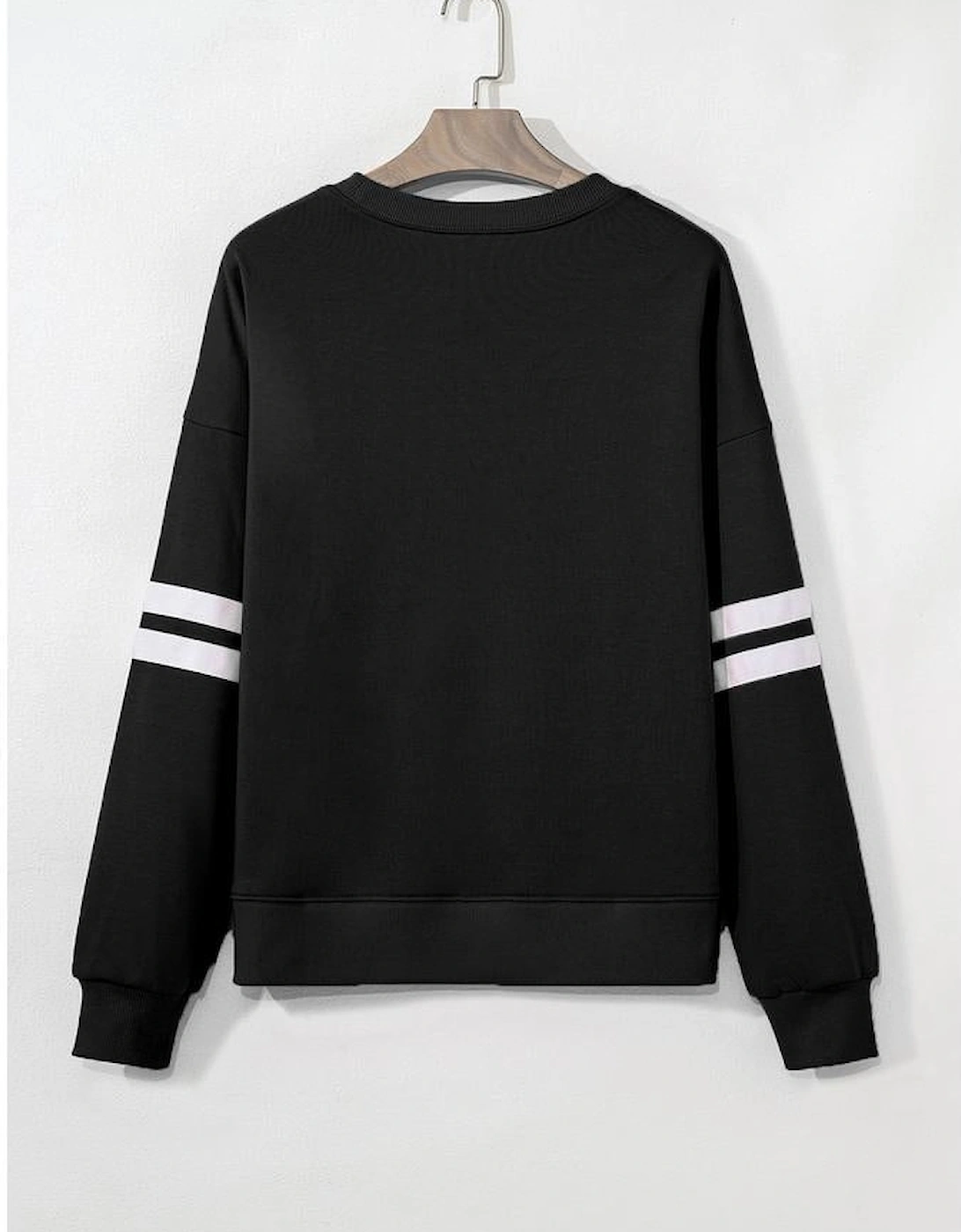 Black Multicolored Sequin Pumpkin Oversized Varsity Sweatshirt