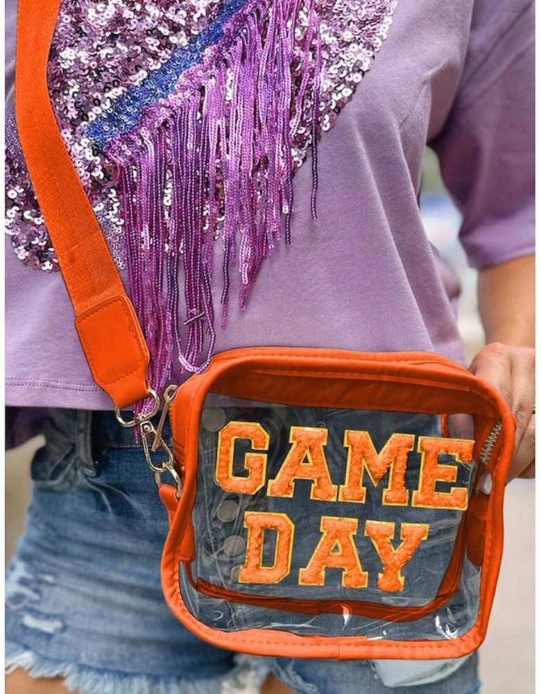 Orange GAME DAY Rugby Football Clear Shoulder Bag
