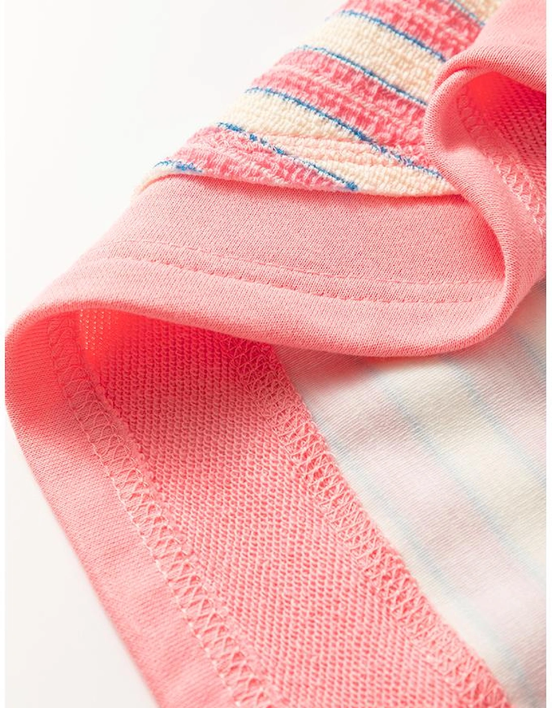 Pink Stripe Buttoned V Neck Collared Drop Shoulder Top