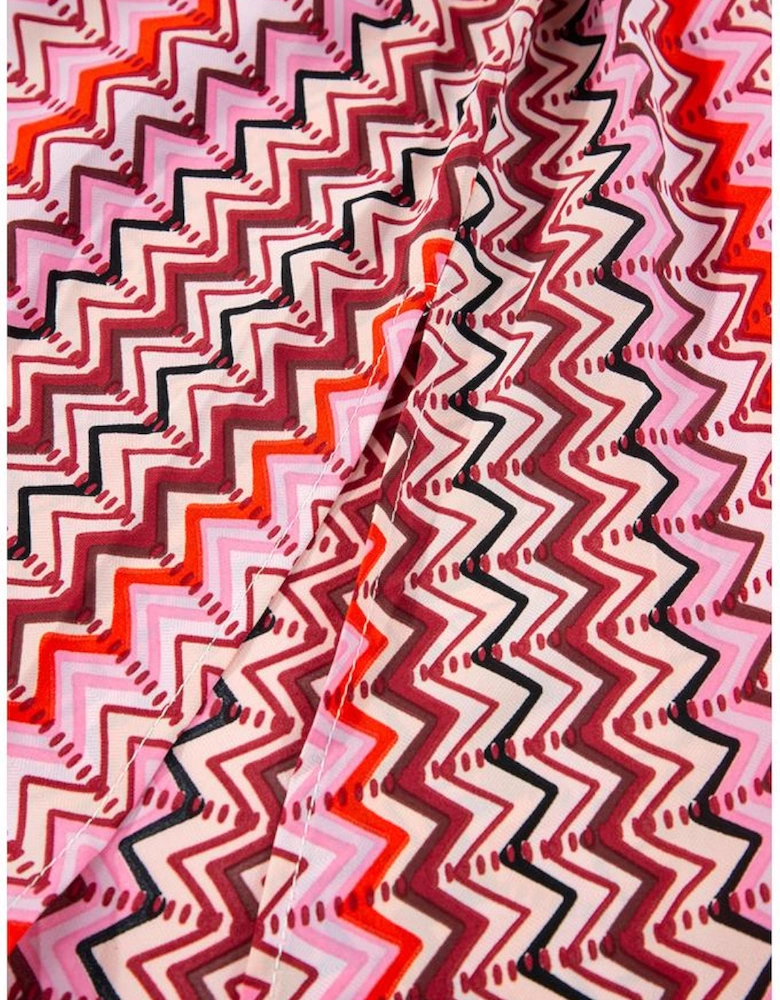 Red Halter Neck Tribal Boho Printed Backless Maxi Dress