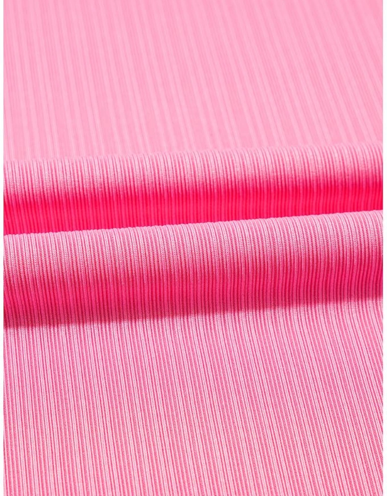 Bonbon Textured Ruffle Trim Crop Vest Lace-up Long Skirt Set