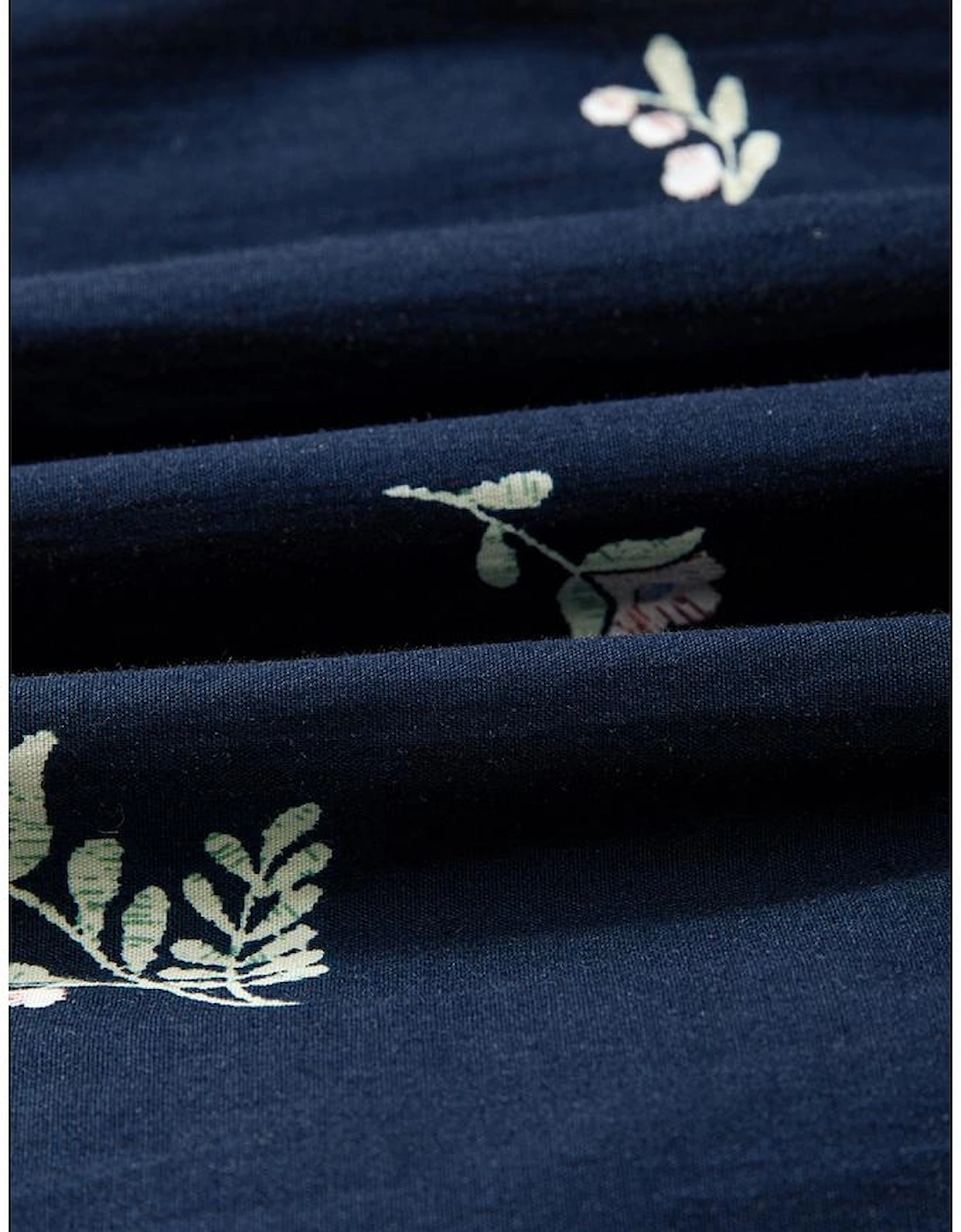 Blue Floral Embroidered Square Neck Puff Sleeve Ruffled Mini Dress