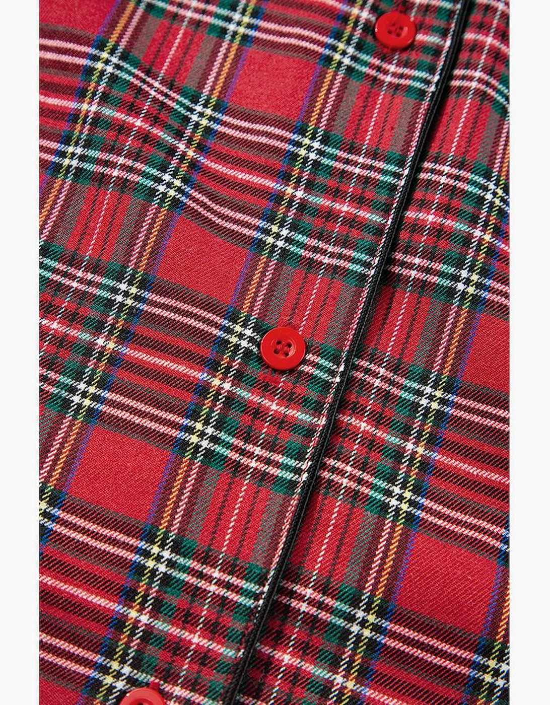 Red Plaid Printed Shirt and Pants Plus Size Lounge Set