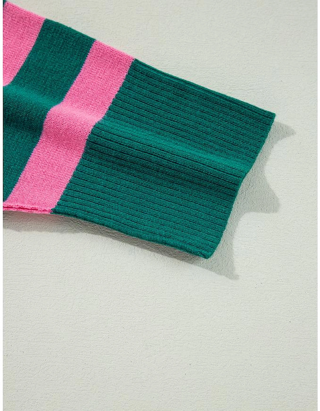 Green Collared Quarter Zipper Oversized Sweater