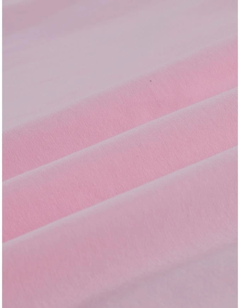 Pink Sequined Ruffle Mesh Sleeves Top