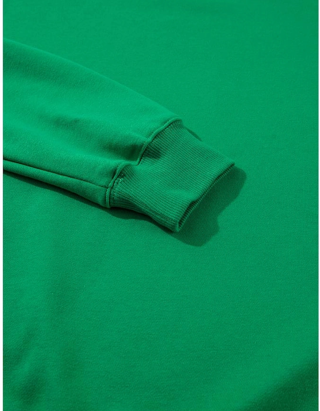 Dark Green Solid Classic Crewneck Pullover Sweatshirt