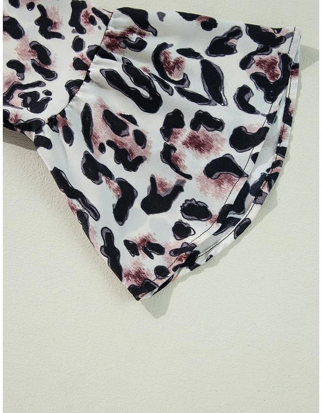 Black Leopard Print Buttoned Front 3/4 Sleeve Tiered Ruffled Hem Dress