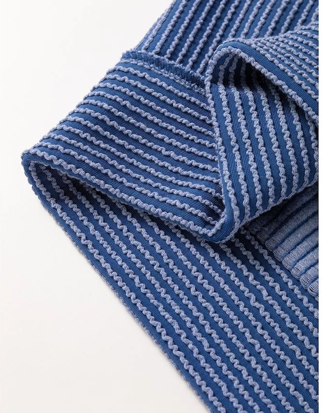 Sail Blue Ribbed V Neck Tee and Pants Plus Size Set