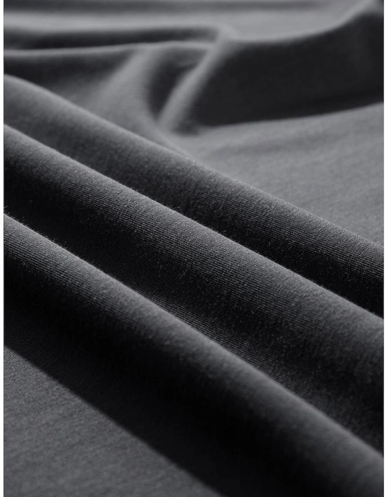 Dark Grey Drawstring Side Crewneck Tee and Loose Pants Set