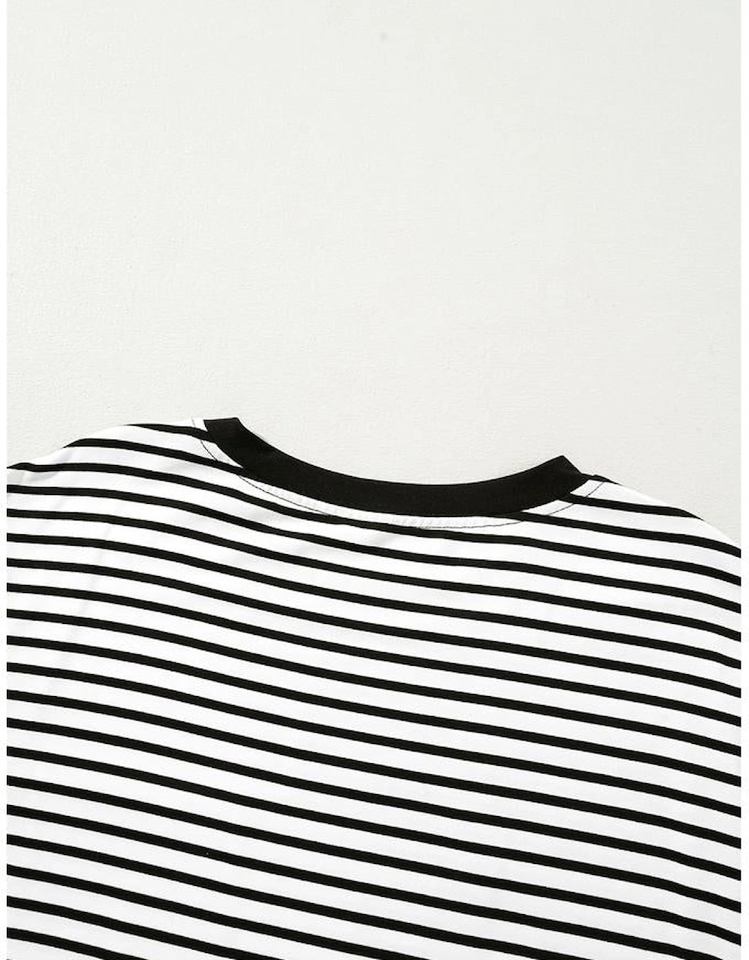 Black Stripe Chest Pocket Patch Round Neck Tank Top