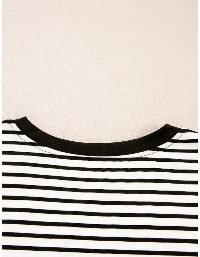 Black Stripe Chest Pocket Patch Round Neck Tank Top