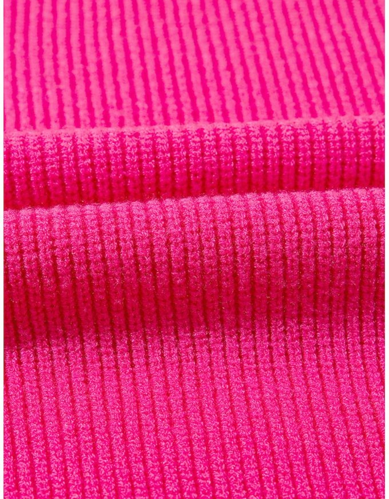 Rose Red Heart Shape Drop Shoulder Round Neck Sweater