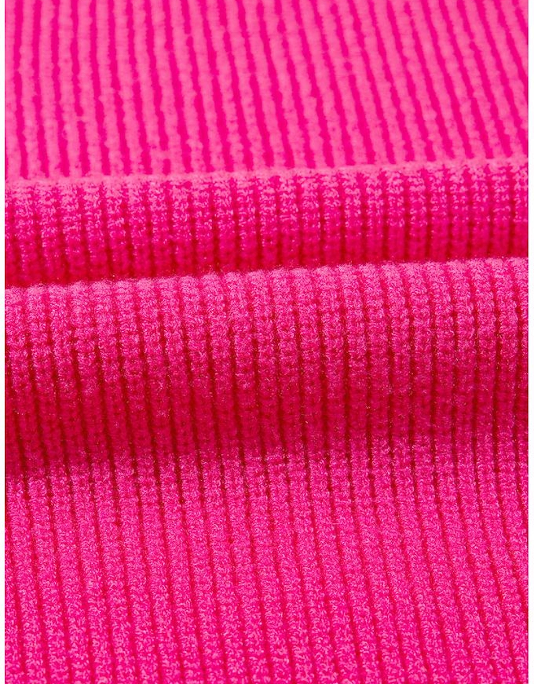 Rose Red Heart Shape Drop Shoulder Round Neck Sweater