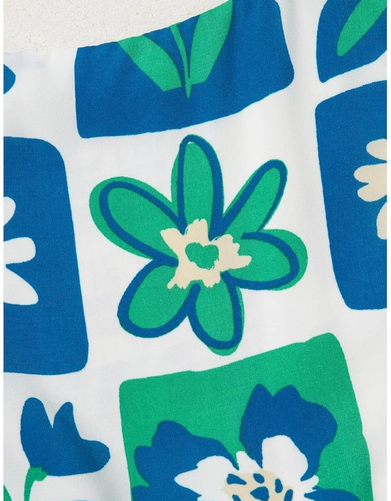 Multicolour Floral Maxi Sundress with Ricrac Trim