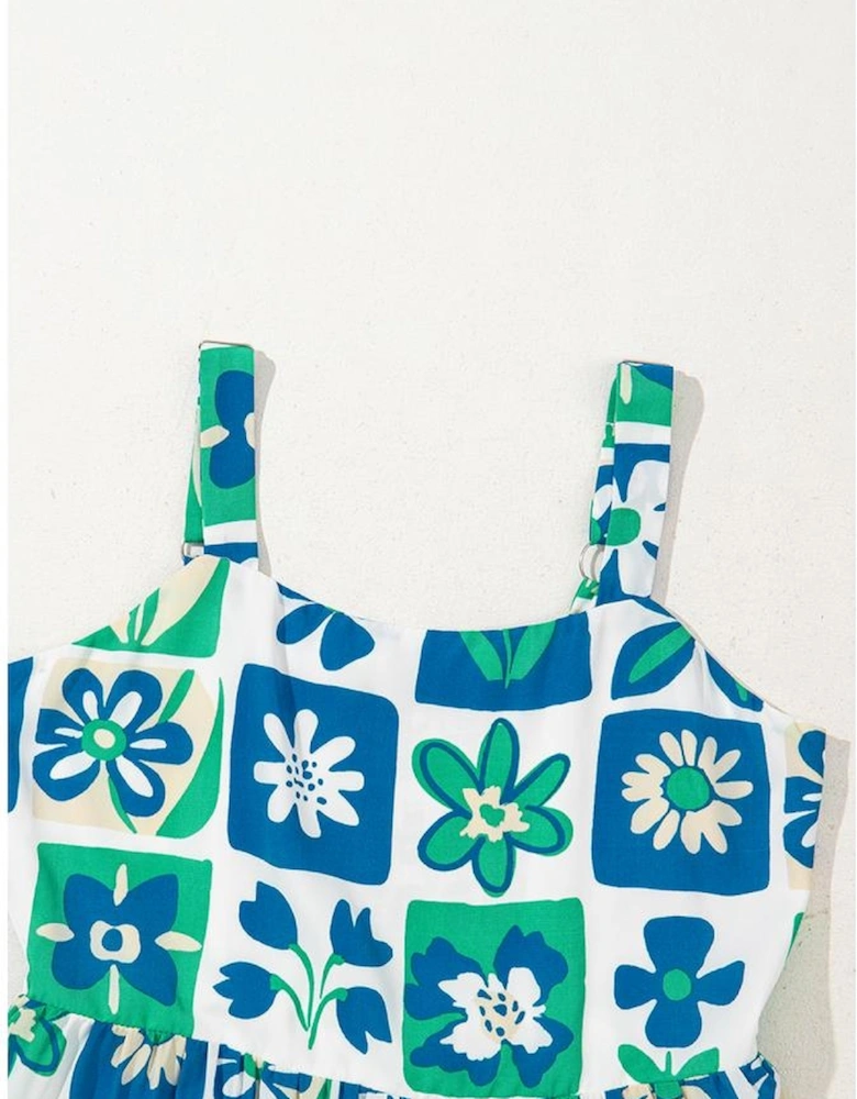 Multicolour Floral Maxi Sundress with Ricrac Trim