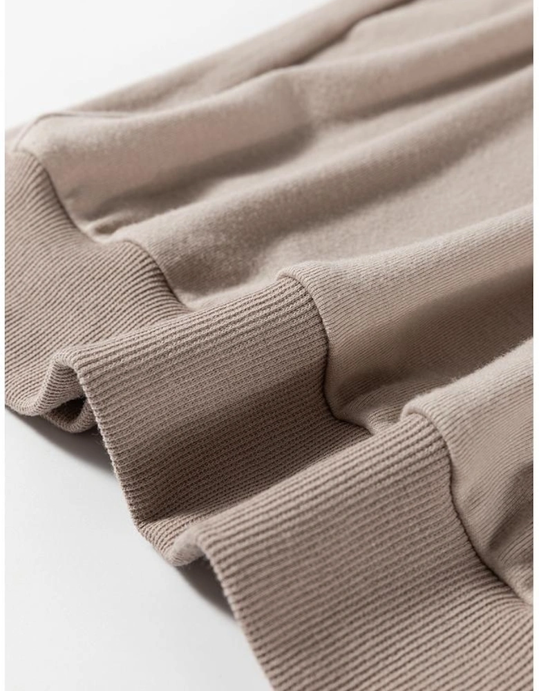 Goat Half Lantern Sleeve Solid Colour Pullover Top