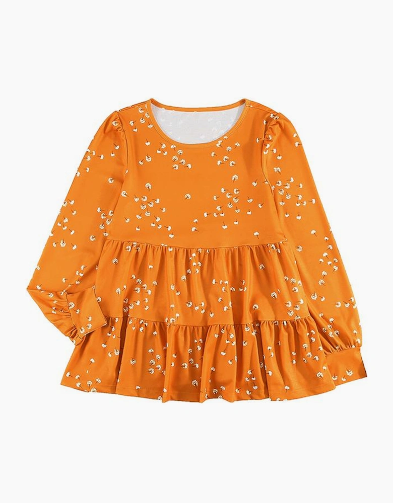 Azura Exchange Ruffle Tunic Top with Floral Print