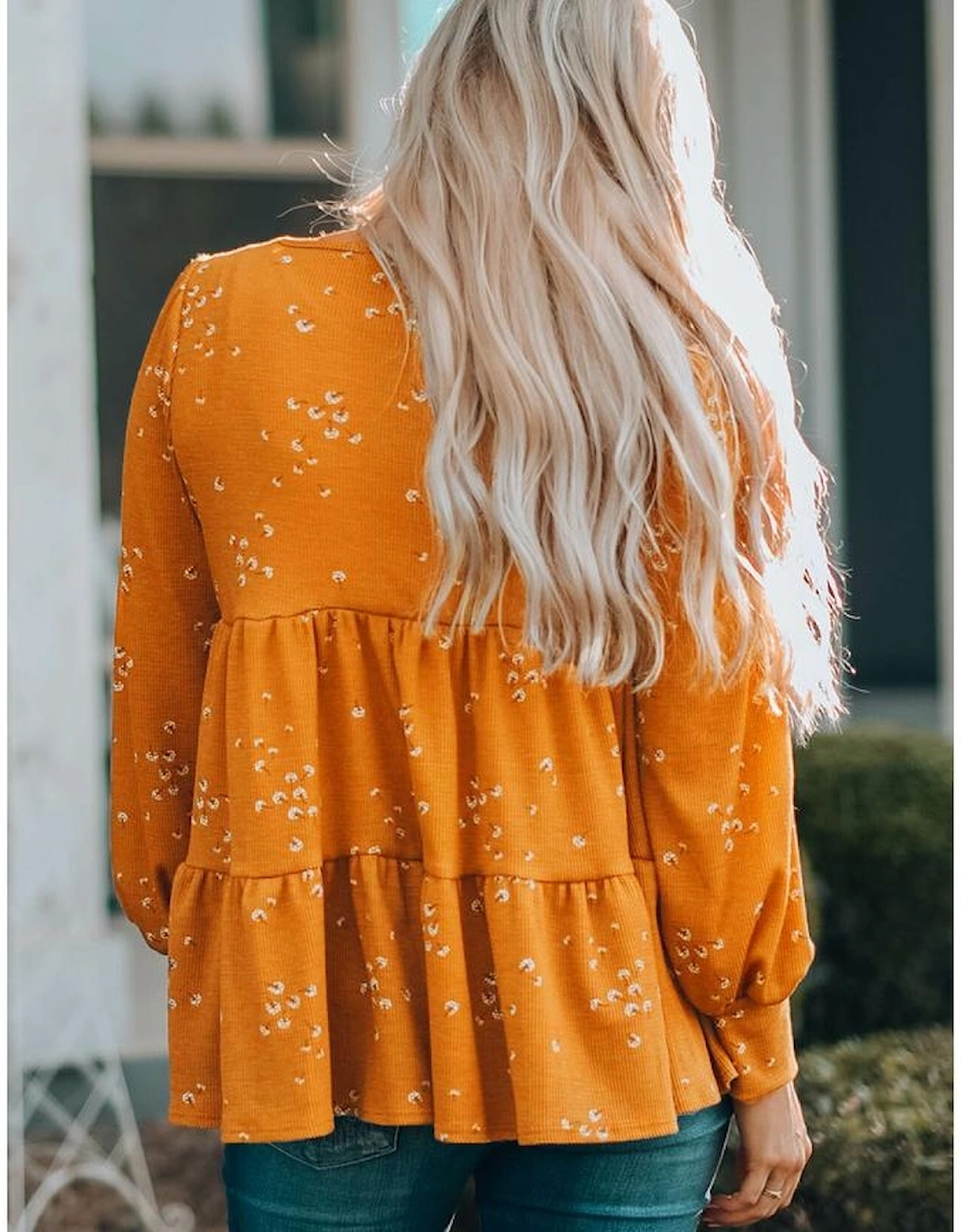 Azura Exchange Ruffle Tunic Top with Floral Print