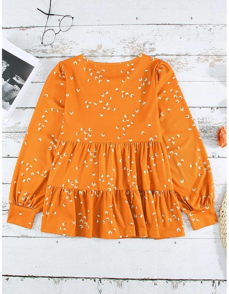 Azura Exchange Ruffle Tunic Top with Floral Print