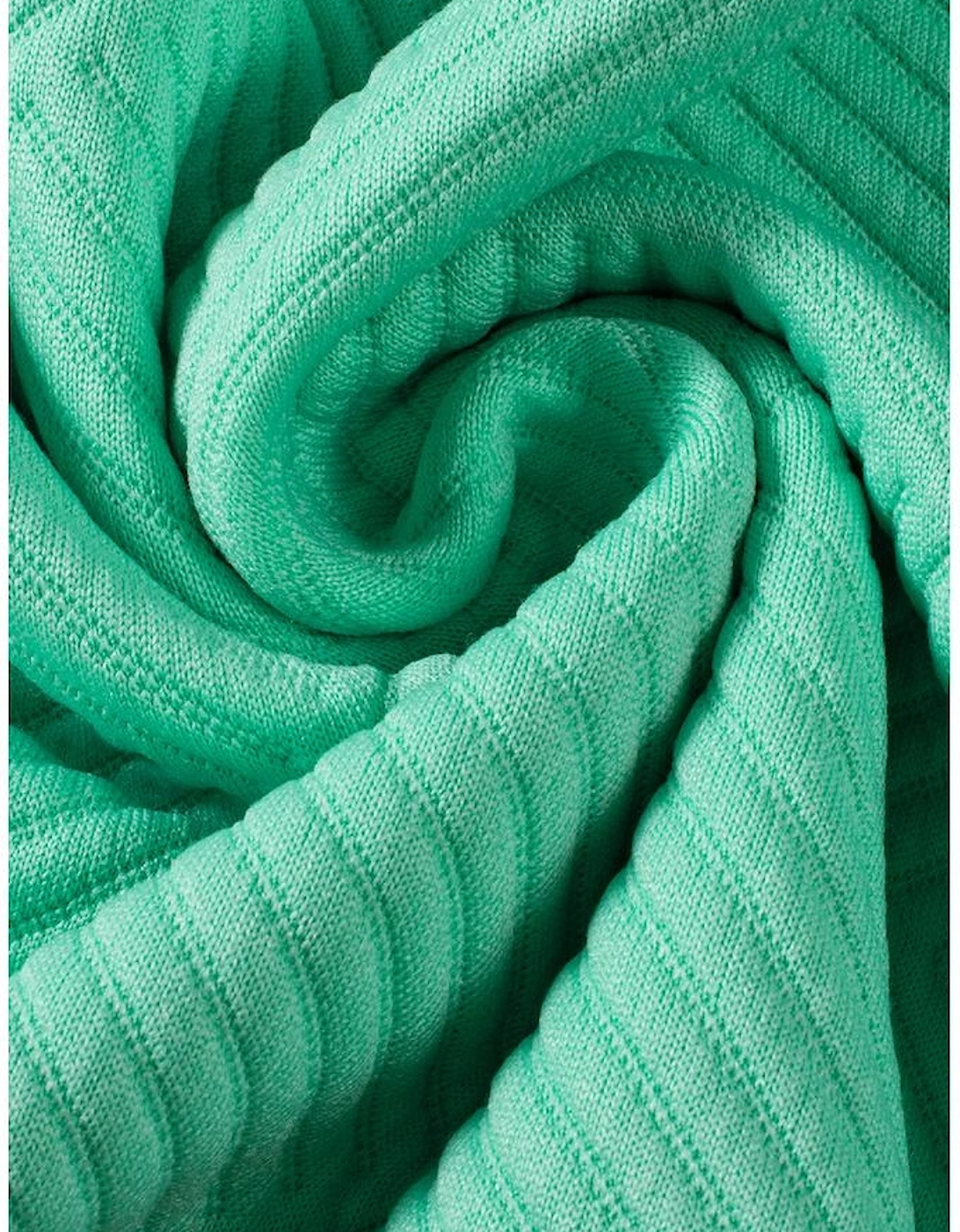 Mint Green Textured Cap Sleeve T Shirt Dress