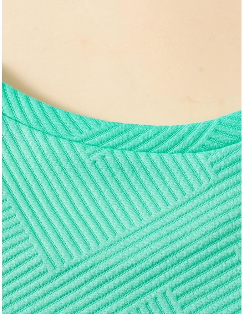 Mint Green Textured Cap Sleeve T Shirt Dress