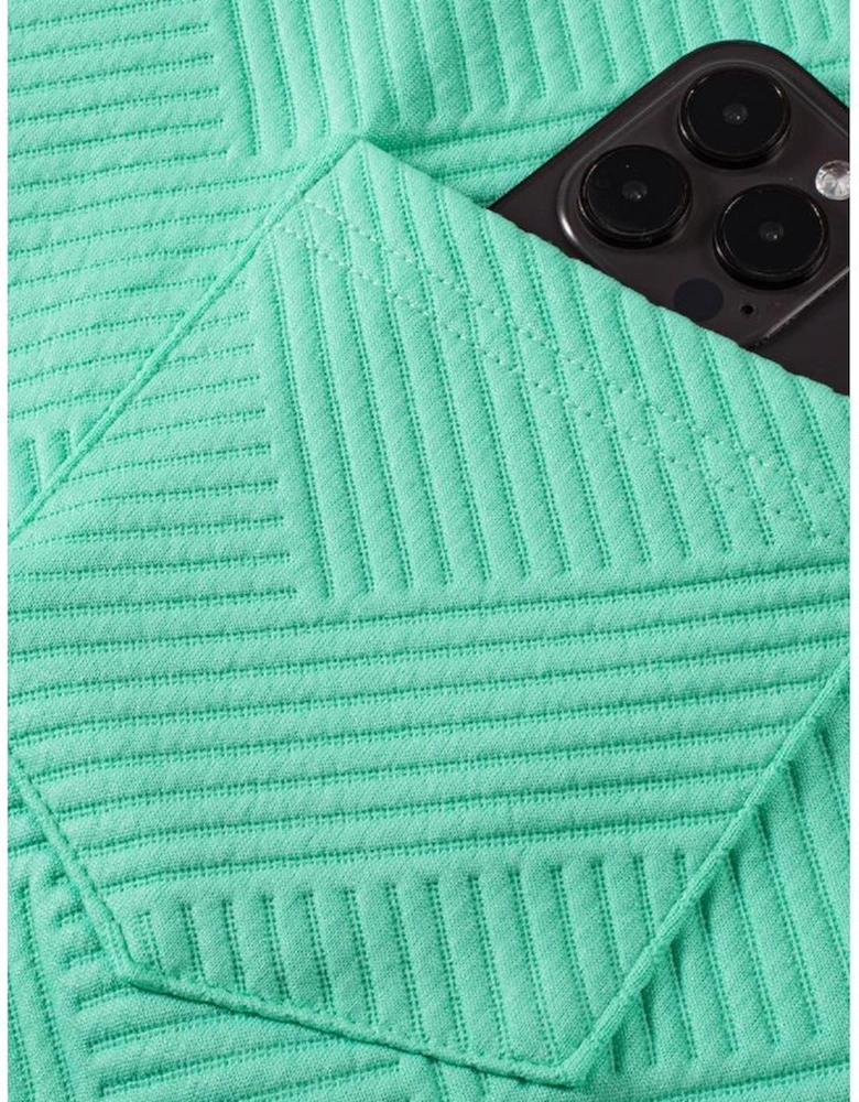 Mint Green Textured Cap Sleeve T Shirt Dress