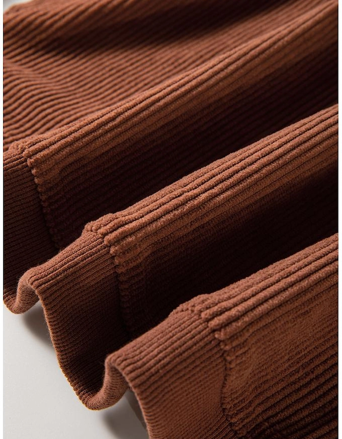 Chestnut Ribbed Corduroy Oversized Sweatshirt