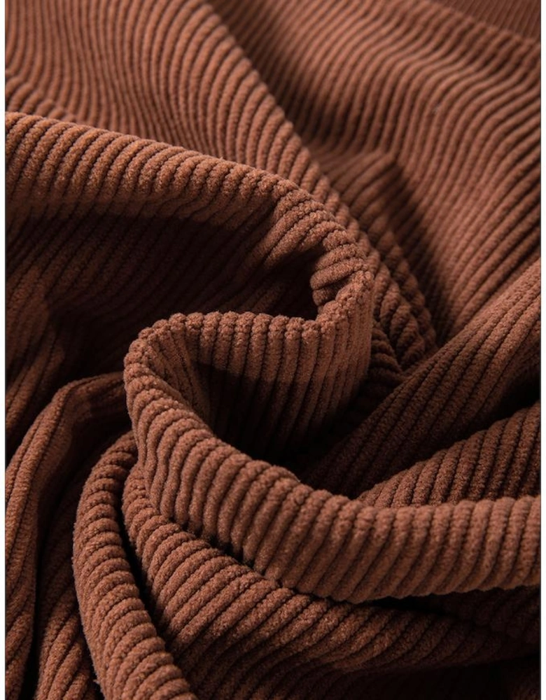 Chestnut Ribbed Corduroy Oversized Sweatshirt
