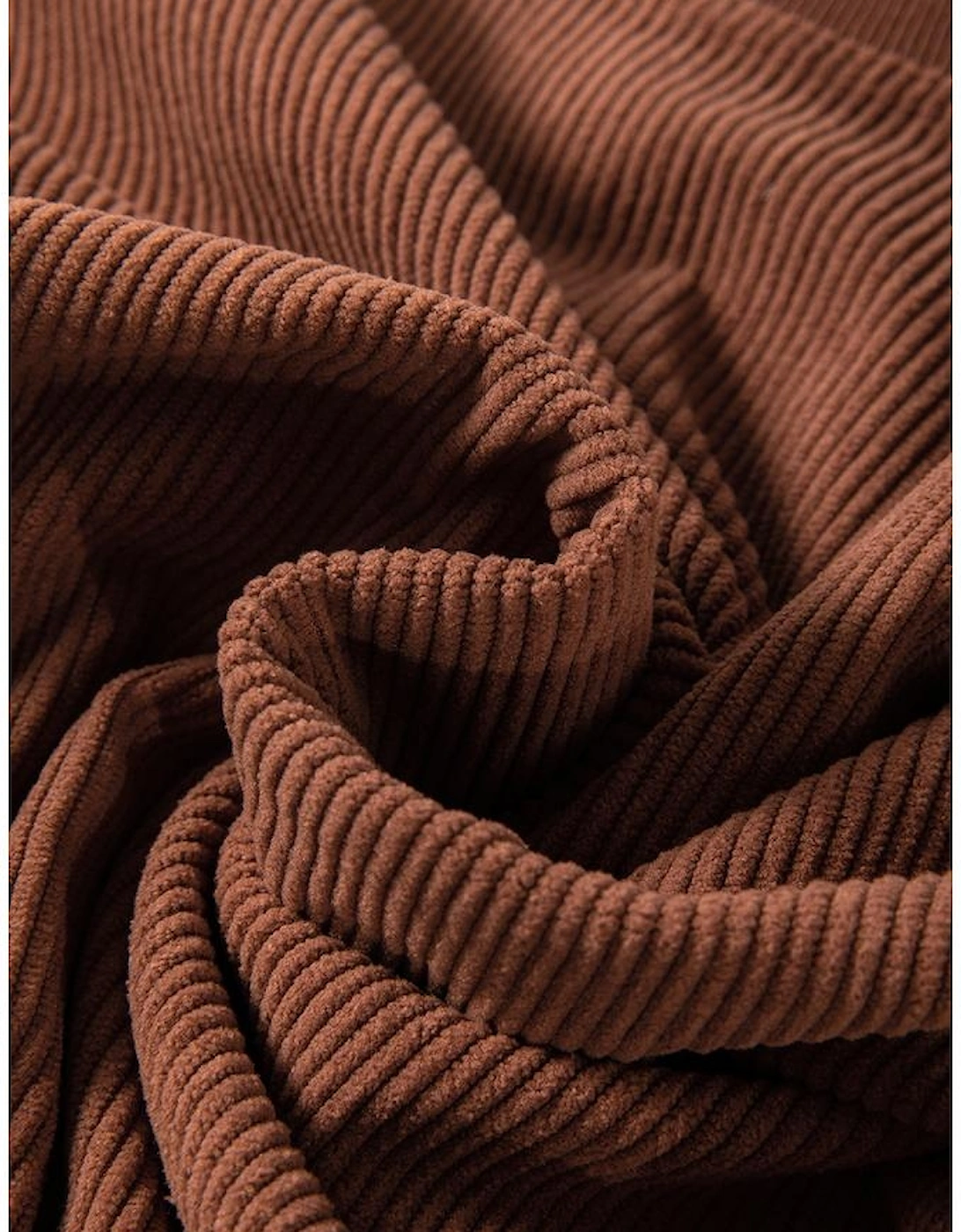 Chestnut Ribbed Corduroy Oversized Sweatshirt