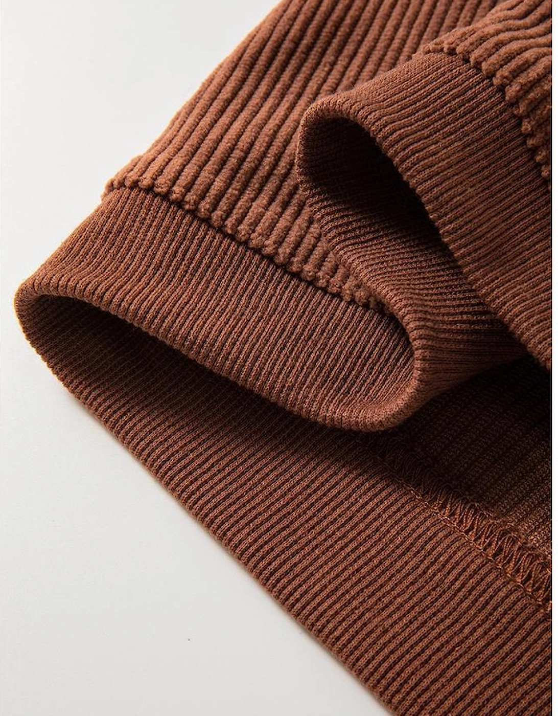 Chestnut Ribbed Corduroy Oversized Sweatshirt