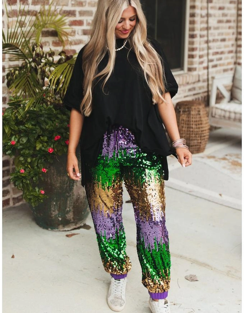 Black Loose Half Sleeve Hi Low Hem T Shirt