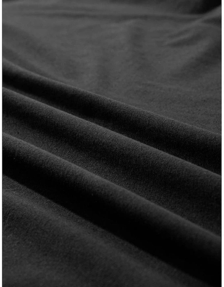 Black Loose Half Sleeve Hi Low Hem T Shirt