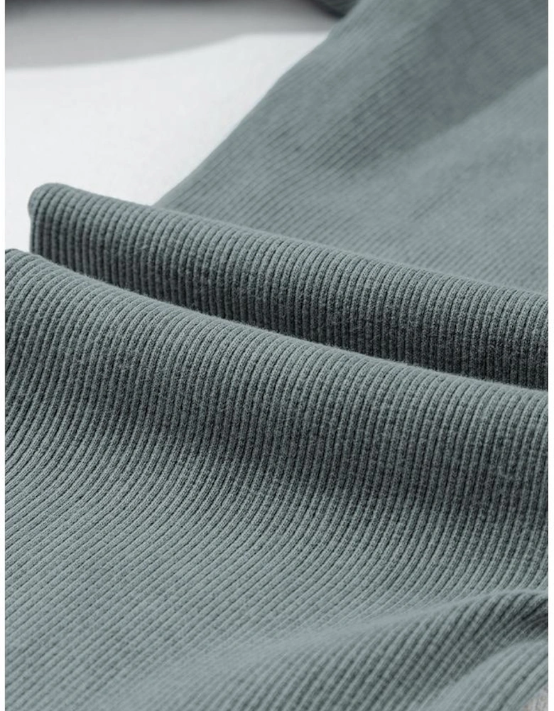 Dark Grey Vintage Wash Ribbed Leggings