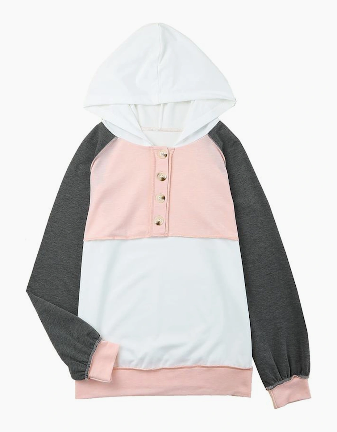 Azura Exchange Button Accent Pullover Hoodie